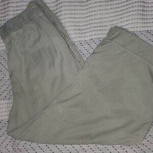 C&C California Medium Sage Lyocell Pull On Wide Leg Pants Elastic Waist